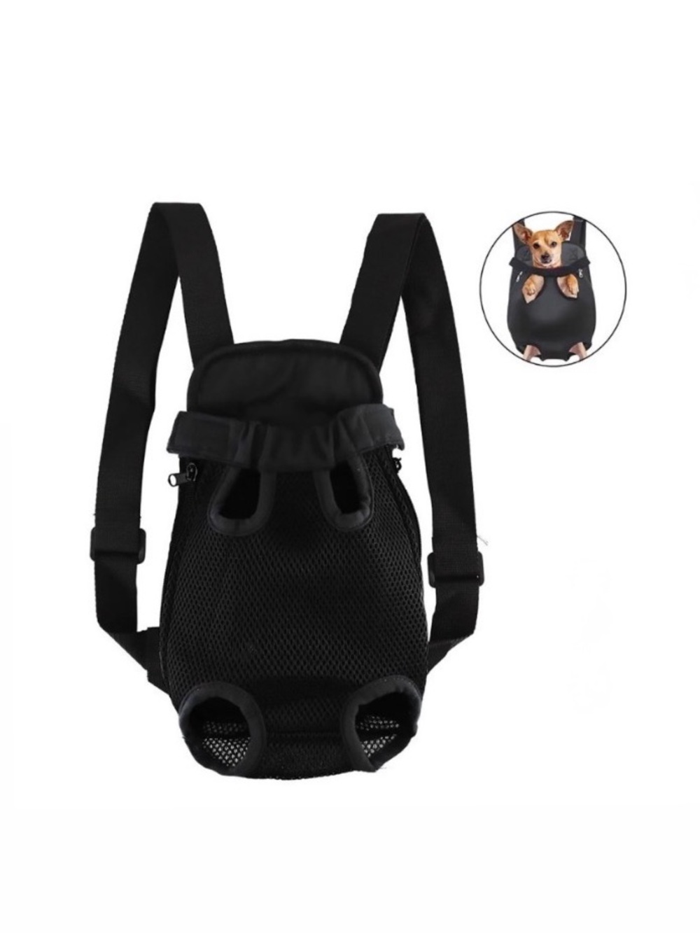 Pet Front Carrier Backpack for Small Dogs and Cats - Black